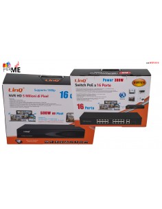 NVR KIT +Switch PoE 16CH 5Mpx LinQ NVR1616